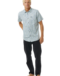 The Rip Curl Mens Floral Reef Shirt in Bluestone