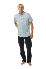 The Rip Curl Mens Floral Reef Shirt in Bluestone