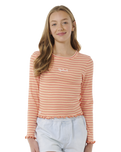 The Rip Curl Girls Girls Summer Solstice Rib T-Shirt in Multi