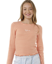 The Rip Curl Girls Girls Summer Solstice Rib T-Shirt in Multi