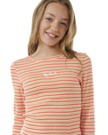 The Rip Curl Girls Girls Summer Solstice Rib T-Shirt in Multi