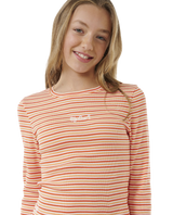 The Rip Curl Girls Girls Summer Solstice Rib T-Shirt in Multi