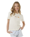 The Rip Curl Girls Girls Summer Solstice Crop T-Shirt in Bone