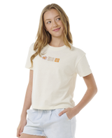 The Rip Curl Girls Girls Summer Solstice Crop T-Shirt in Bone