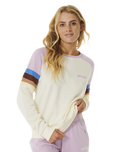 The Rip Curl Womens Surf Revival Raglan Sweatshirt in Lilac