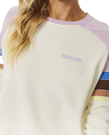 The Rip Curl Womens Surf Revival Raglan Sweatshirt in Lilac