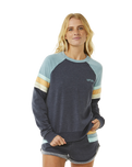 The Rip Curl Womens Surf Revival Raglan Sweatshirt in Dark Navy