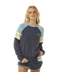 The Rip Curl Womens Surf Revival Raglan Sweatshirt in Dark Navy