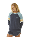 The Rip Curl Womens Surf Revival Raglan Sweatshirt in Dark Navy