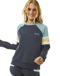 The Rip Curl Womens Surf Revival Raglan Sweatshirt in Dark Navy