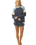 The Rip Curl Womens Surf Revival Raglan Sweatshirt in Dark Navy