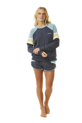 The Rip Curl Womens Surf Revival Raglan Sweatshirt in Dark Navy