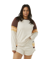 The Rip Curl Womens Surf Revival Raglan Sweatshirt in Oatmeal Marle