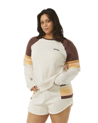 The Rip Curl Womens Surf Revival Raglan Sweatshirt in Oatmeal Marle