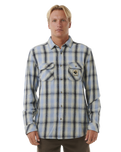 The Rip Curl Mens SWC Flannel Shirt in Sparky Blue