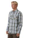 The Rip Curl Mens SWC Flannel Shirt in Sparky Blue