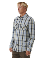 The Rip Curl Mens SWC Flannel Shirt in Sparky Blue