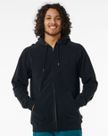 The Rip Curl Mens Searchers Zip Thru Hoodie in Black