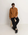 Textured Linen LS Shirt in Tobacco