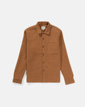 Textured Linen LS Shirt in Tobacco