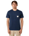 The Rip Curl Mens Badge T-Shirt in Dark Navy