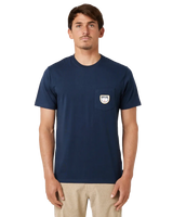 The Rip Curl Mens Badge T-Shirt in Dark Navy