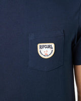 The Rip Curl Mens Badge T-Shirt in Dark Navy