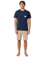 The Rip Curl Mens Badge T-Shirt in Dark Navy