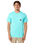 The Rip Curl Mens Badge T-Shirt in Aqua