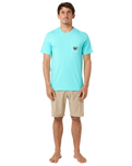 The Rip Curl Mens Badge T-Shirt in Aqua