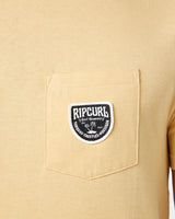 The Rip Curl Mens Badge T-Shirt in Washed Yellow