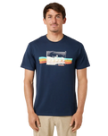 The Rip Curl Mens Striped T-Shirt in Dark Navy