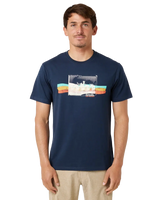 The Rip Curl Mens Striped T-Shirt in Dark Navy