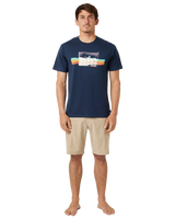 The Rip Curl Mens Striped T-Shirt in Dark Navy