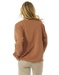 The Rip Curl Womens Glow Relaxed Sweatshirt in Light Brown