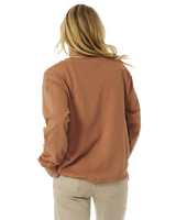 The Rip Curl Womens Glow Relaxed Sweatshirt in Light Brown