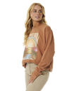 The Rip Curl Womens Glow Relaxed Sweatshirt in Light Brown