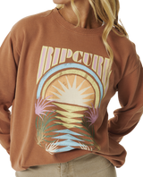 The Rip Curl Womens Glow Relaxed Sweatshirt in Light Brown