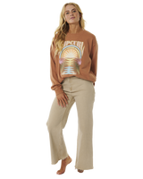 The Rip Curl Womens Glow Relaxed Sweatshirt in Light Brown