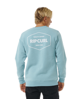 The Rip Curl Mens Stapler Sweatshirt in Dusty Blue