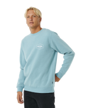 The Rip Curl Mens Stapler Sweatshirt in Dusty Blue