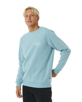 The Rip Curl Mens Stapler Sweatshirt in Dusty Blue