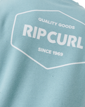 The Rip Curl Mens Stapler Sweatshirt in Dusty Blue