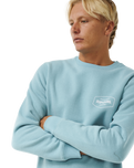 The Rip Curl Mens Stapler Sweatshirt in Dusty Blue