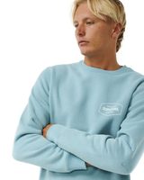 The Rip Curl Mens Stapler Sweatshirt in Dusty Blue