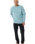 The Rip Curl Mens Stapler Sweatshirt in Dusty Blue