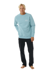 The Rip Curl Mens Stapler Sweatshirt in Dusty Blue