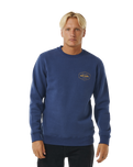 The Rip Curl Mens Stapler Sweatshirt in Washed Navy