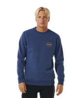 The Rip Curl Mens Stapler Sweatshirt in Washed Navy