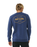 The Rip Curl Mens Stapler Sweatshirt in Washed Navy